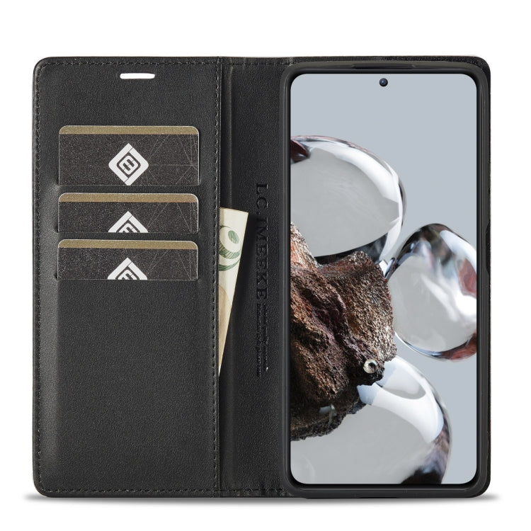 For Xiaomi 12T/12T Pro/Redmi K50 Ultra LC.IMEEKE Carbon Fiber Texture Flip Leather Phone Case