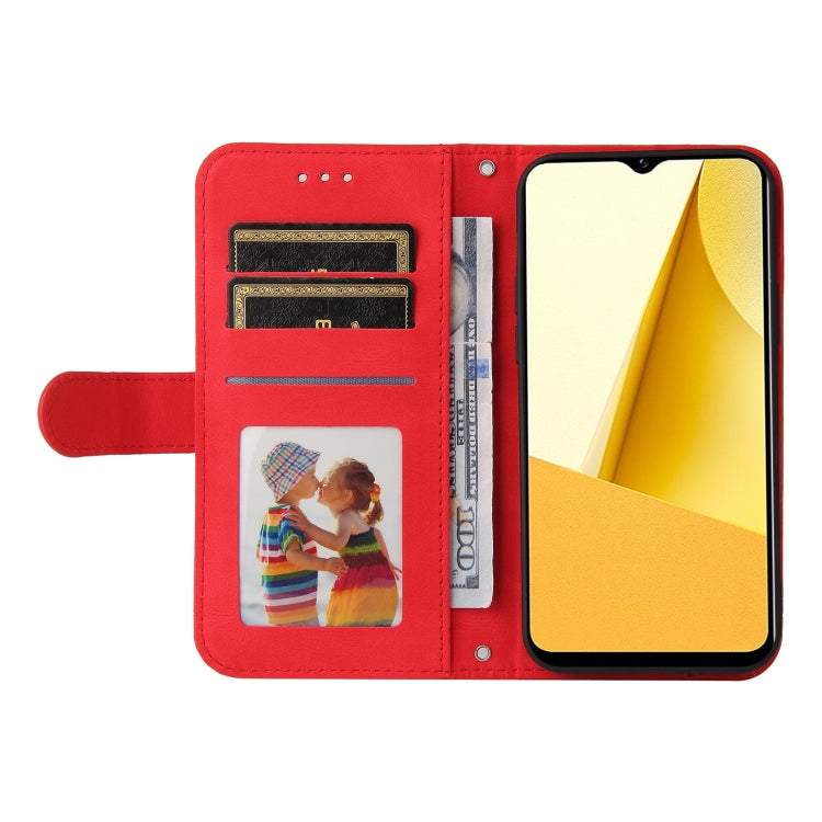 For vivo Y16 / Y02s Skin Feel Life Tree Metal Button Leather Phone Case