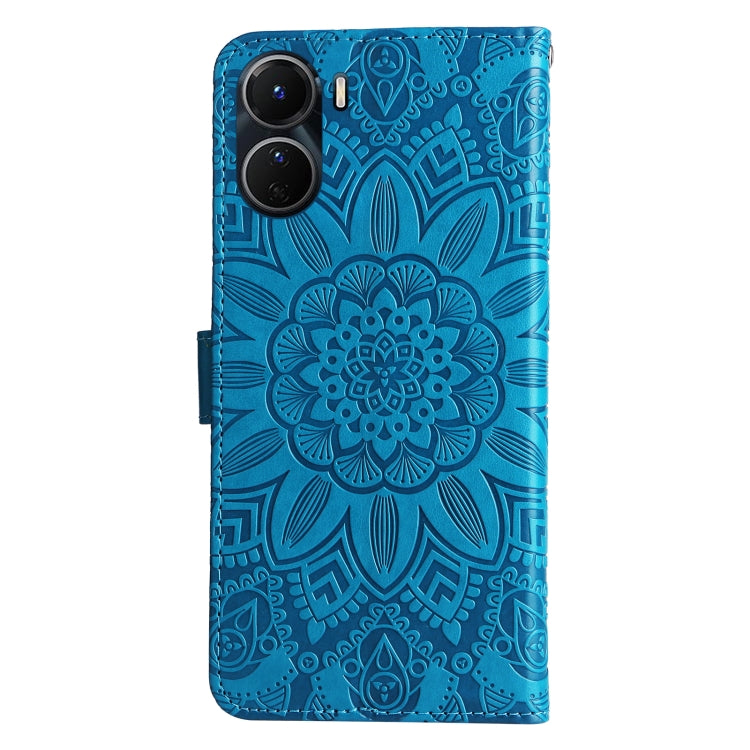 For vivo Y16 / Y02s Embossed Sunflower Leather Phone Case