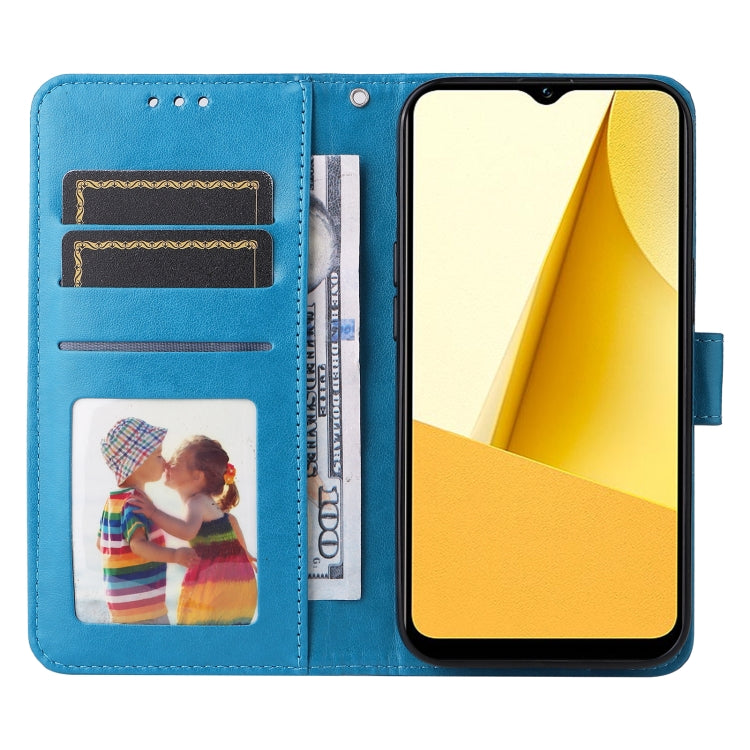 For vivo Y16 / Y02s Embossed Sunflower Leather Phone Case