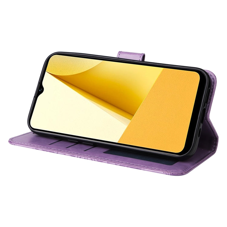 For vivo Y16 / Y02s Embossed Sunflower Leather Phone Case