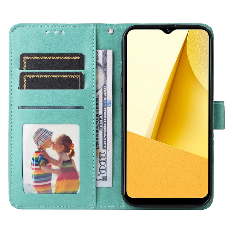 For vivo Y16 / Y02s Embossed Sunflower Leather Phone Case