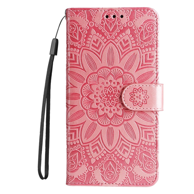 For vivo Y16 / Y02s Embossed Sunflower Leather Phone Case