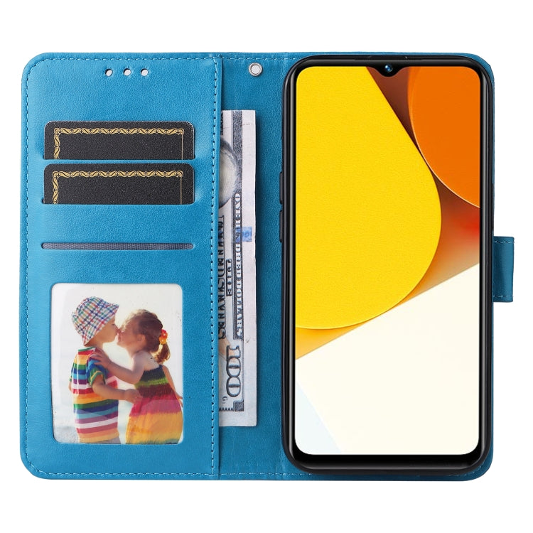 For vivo Y35 4G / Y22s / Y22 Embossed Sunflower Leather Phone Case