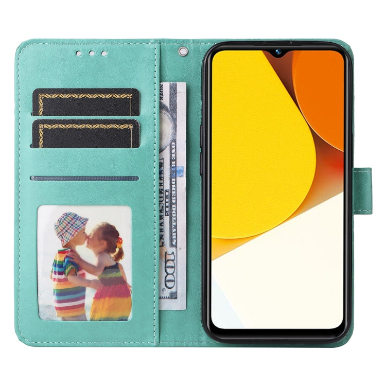 For vivo Y35 4G / Y22s / Y22 Embossed Sunflower Leather Phone Case