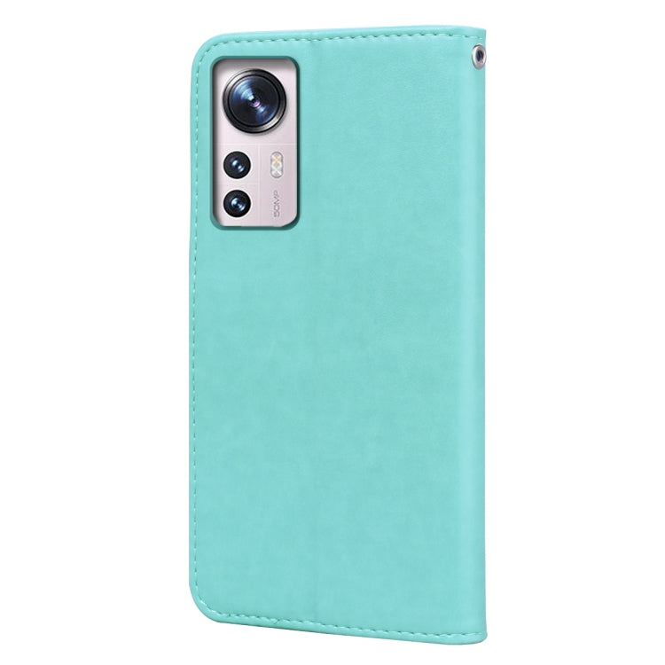 For Xiaomi 12/12X Rose Embossed Flip PU Leather Phone Case