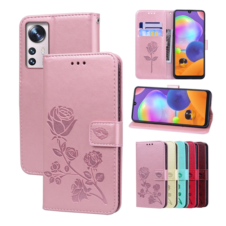 For Xiaomi 12/12X Rose Embossed Flip PU Leather Phone Case