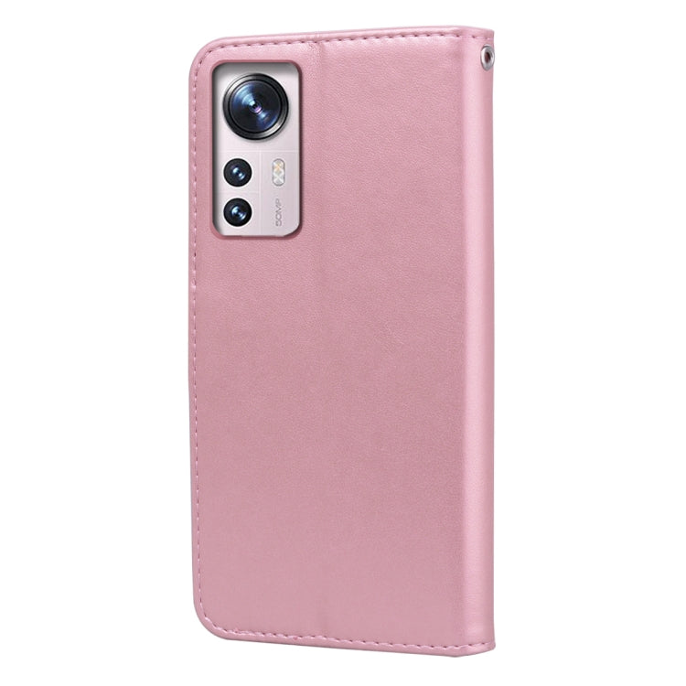 For Xiaomi 12/12X Rose Embossed Flip PU Leather Phone Case