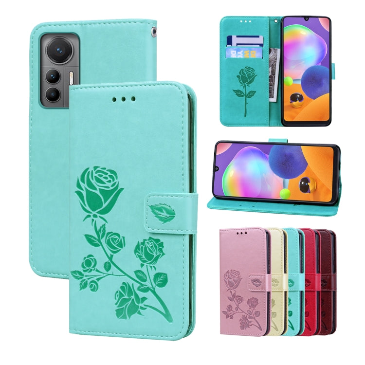For Xiaomi 12 Lite Rose Embossed Flip PU Leather Phone Case