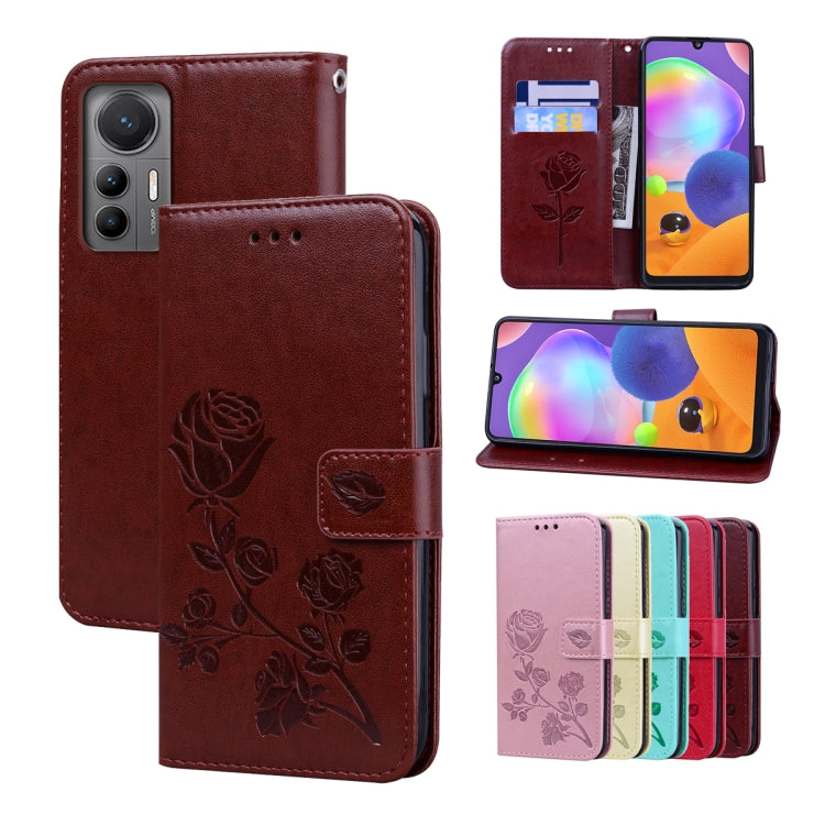 For Xiaomi 12 Lite Rose Embossed Flip PU Leather Phone Case