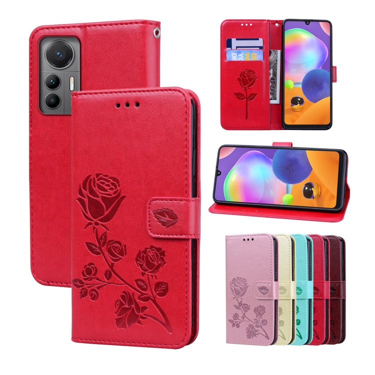For Xiaomi 12 Lite Rose Embossed Flip PU Leather Phone Case