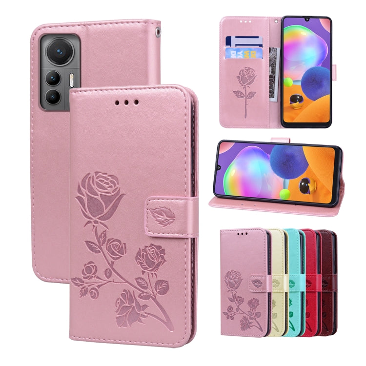 For Xiaomi 12 Lite Rose Embossed Flip PU Leather Phone Case