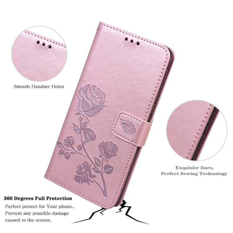 For Xiaomi Redmi Note 11T Pro 5G Rose Embossed Flip PU Leather Phone Case
