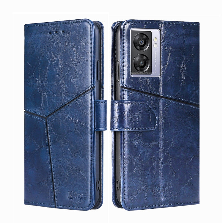 For OPPO K10 5G Global Geometric Stitching Leather Phone Case
