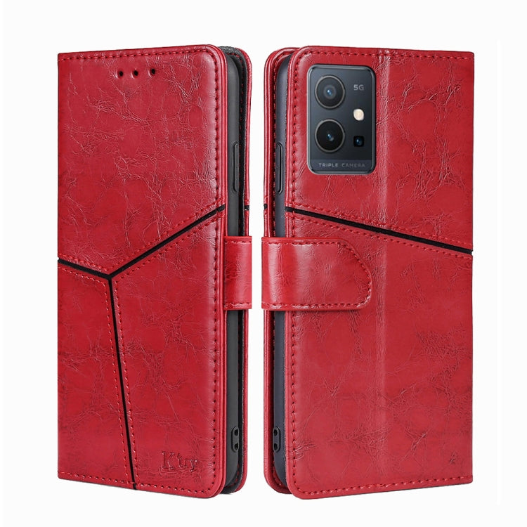 For vivo Y52t Geometric Stitching Leather Phone Case
