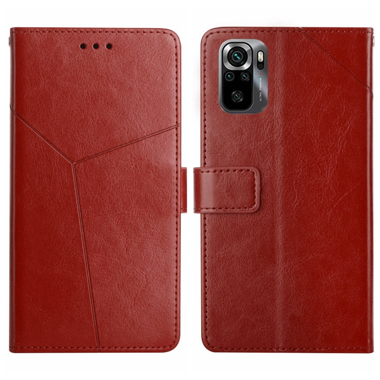 For Xiaomi Poco M5s HT01 Y-shaped Pattern Flip Leather Phone Case