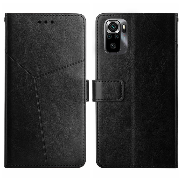 For Xiaomi Poco M5s HT01 Y-shaped Pattern Flip Leather Phone Case