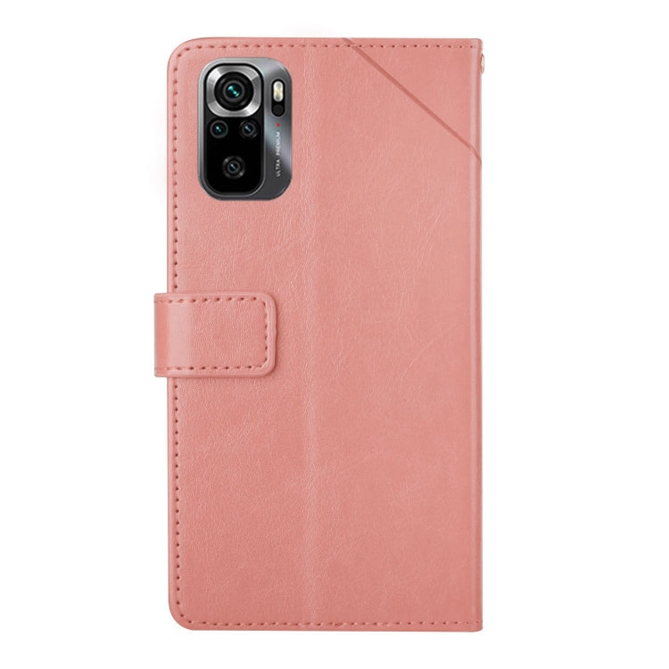 For Xiaomi Poco M5s HT01 Y-shaped Pattern Flip Leather Phone Case