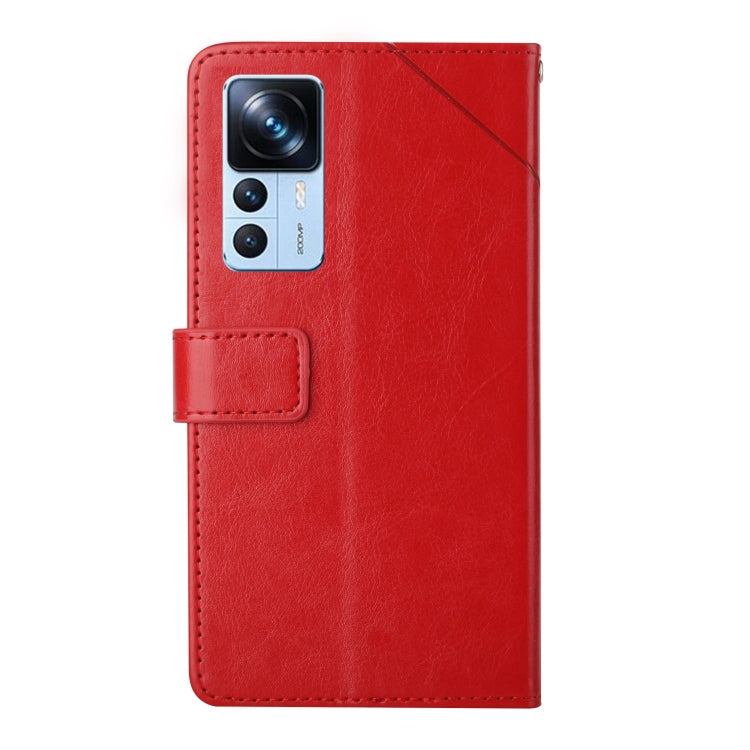 For Xiaomi Redmi K50 Ultra/12T/12T Pro HT01 Y-shaped Pattern Flip Leather Phone Case
