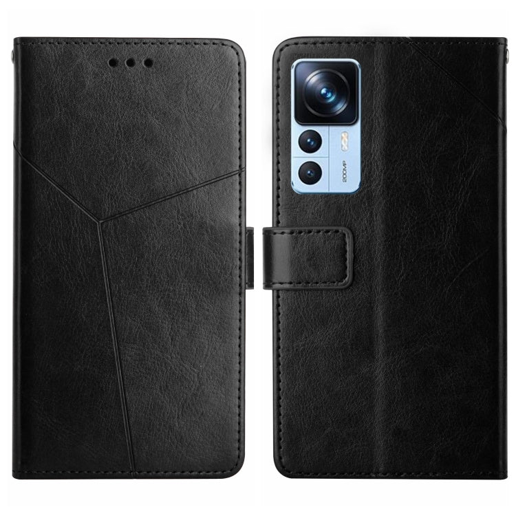 For Xiaomi Redmi K50 Ultra/12T/12T Pro HT01 Y-shaped Pattern Flip Leather Phone Case