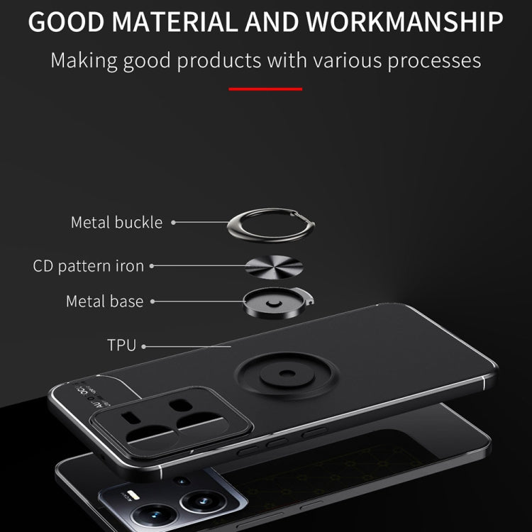 For vivo V25 Metal Ring Holder TPU Phone Case