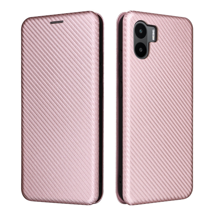 For Xiaomi Redmi A1 4G Carbon Fiber Texture Flip Leather Phone Case
