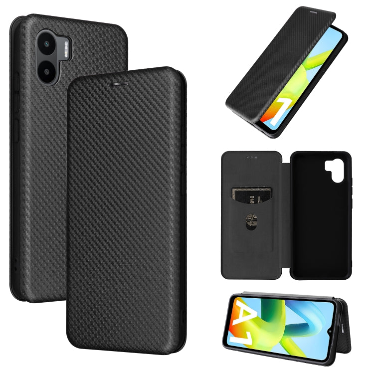 For Xiaomi Redmi A1 4G Carbon Fiber Texture Flip Leather Phone Case