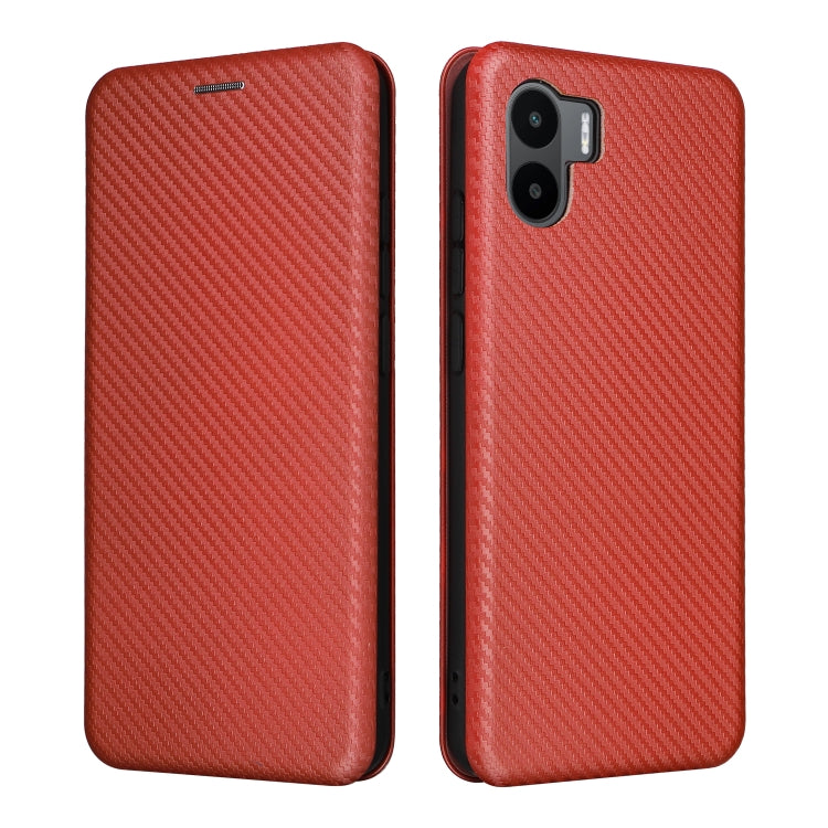For Xiaomi Redmi A1 4G Carbon Fiber Texture Flip Leather Phone Case