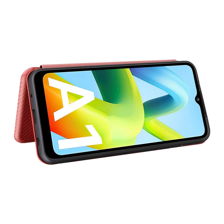 For Xiaomi Redmi A1 4G Carbon Fiber Texture Flip Leather Phone Case