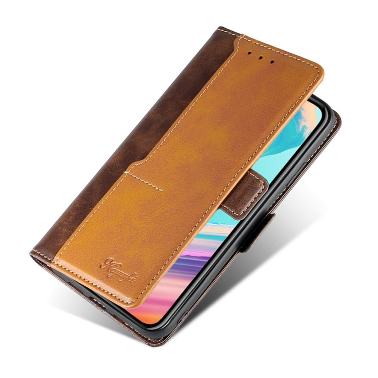 For OPPO A57s 4G / A57e 4G Contrast Color Side Buckle Leather Phone Case