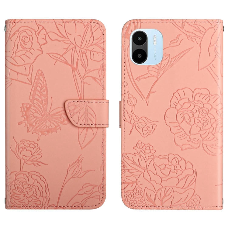 For Xiaomi Redmi A1 HT03 Skin Feel Butterfly Embossed Flip Leather Phone Case