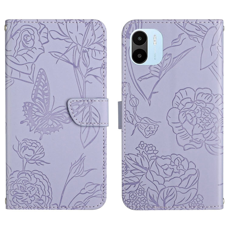 For Xiaomi Redmi A1 HT03 Skin Feel Butterfly Embossed Flip Leather Phone Case
