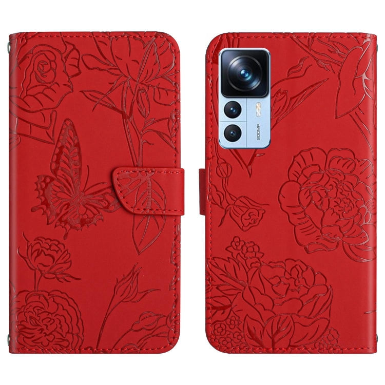 For Xiaomi Redmi K50 Ultra/12T/12T Pro HT03 Skin Feel Butterfly Embossed Flip Leather Phone Case