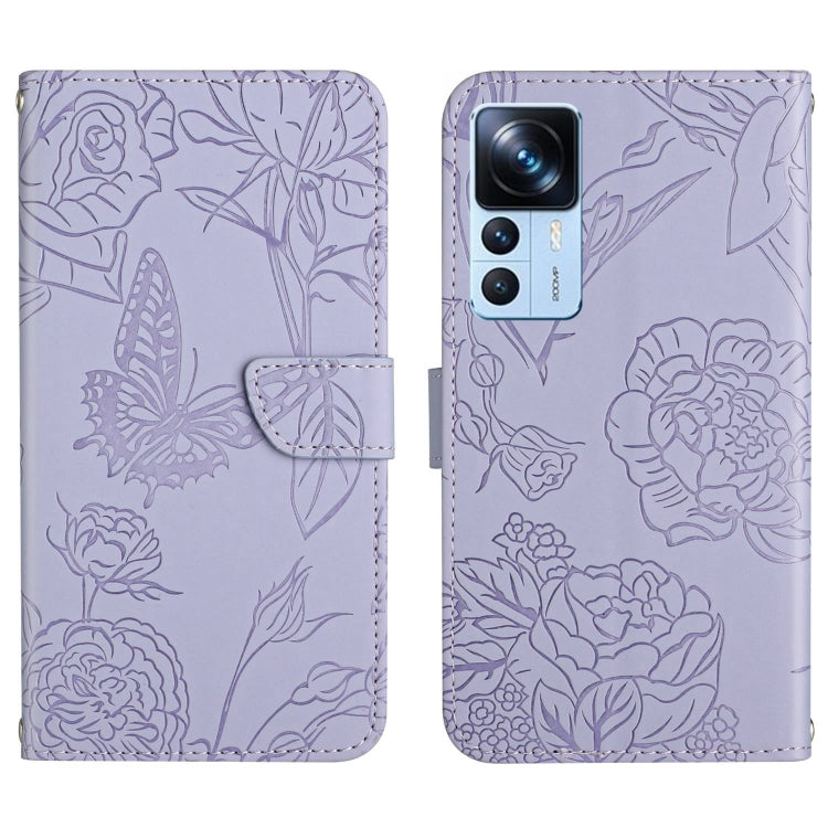 For Xiaomi Redmi K50 Ultra/12T/12T Pro HT03 Skin Feel Butterfly Embossed Flip Leather Phone Case