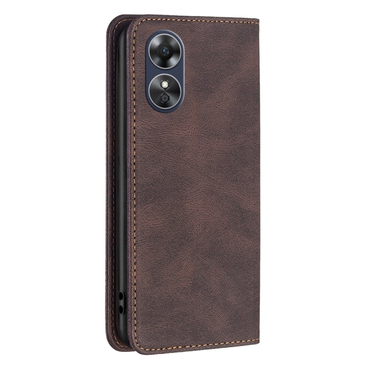 For OPPO A17 Magnetic RFID Blocking Anti-Theft Leather Phone Case