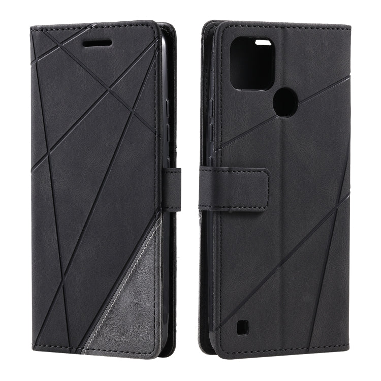 For Realme C21Y Skin Feel Splicing Leather Phone Case