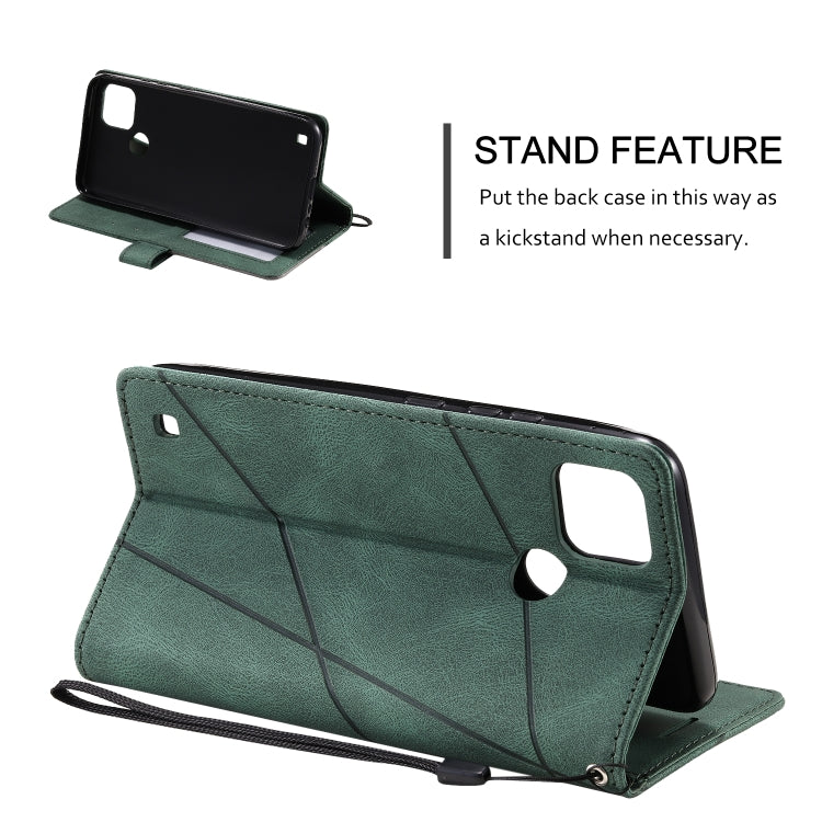 For Realme C21Y Skin Feel Splicing Leather Phone Case