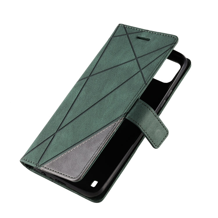 For Realme C21Y Skin Feel Splicing Leather Phone Case