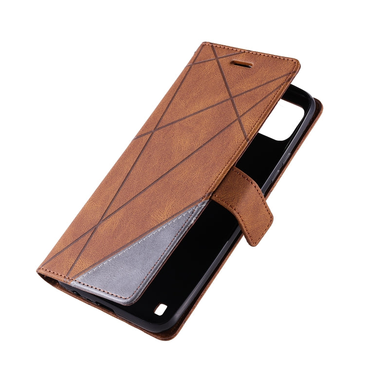 For Realme C21Y Skin Feel Splicing Leather Phone Case