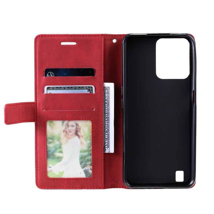 For Realme C31 Skin Feel Splicing Leather Phone Case