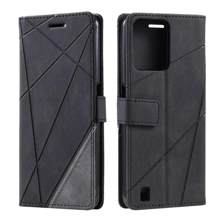 For Realme C31 Skin Feel Splicing Leather Phone Case