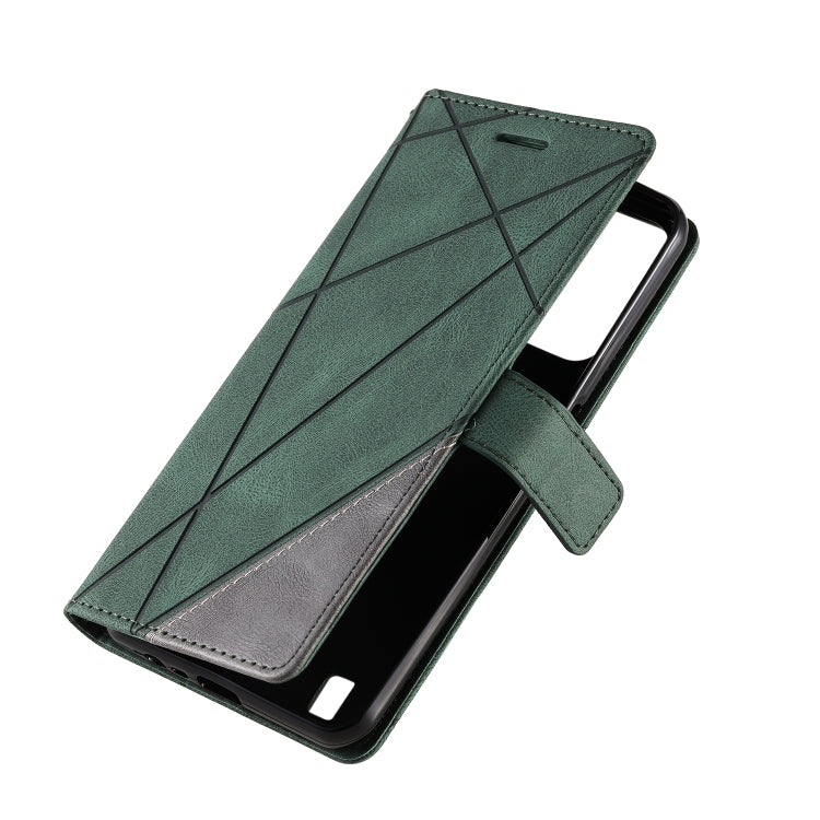 For Realme C31 Skin Feel Splicing Leather Phone Case