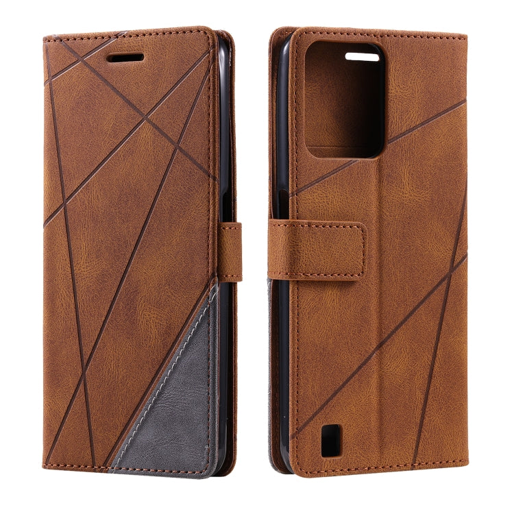 For Realme C31 Skin Feel Splicing Leather Phone Case