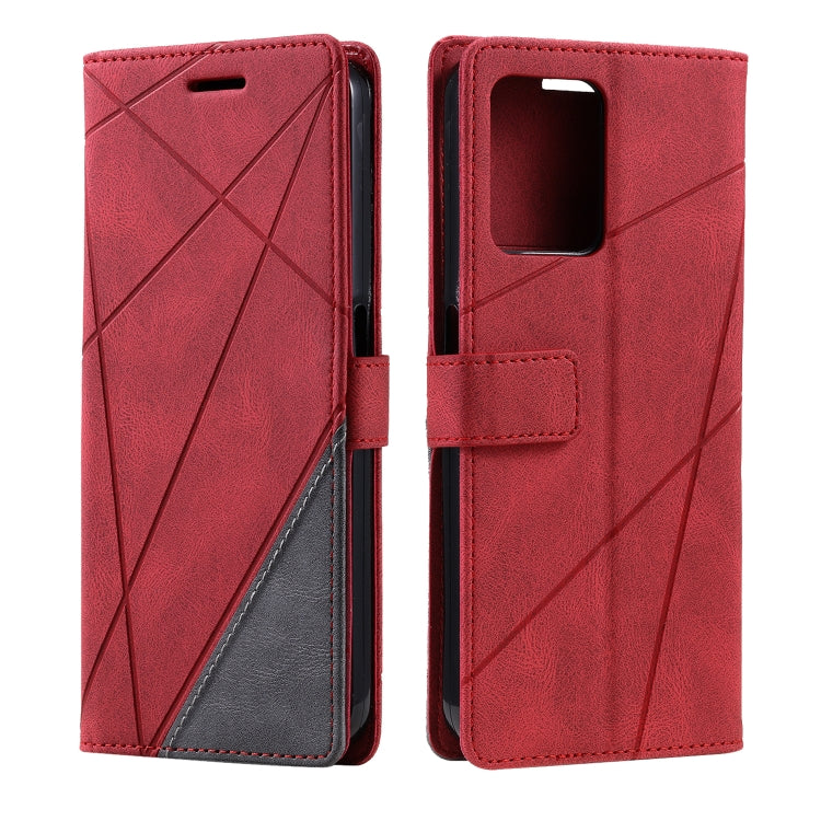 For Realme C35 Skin Feel Splicing Leather Phone Case