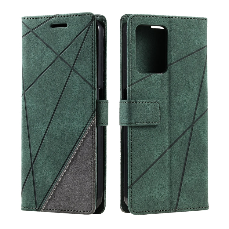 For Realme C35 Skin Feel Splicing Leather Phone Case