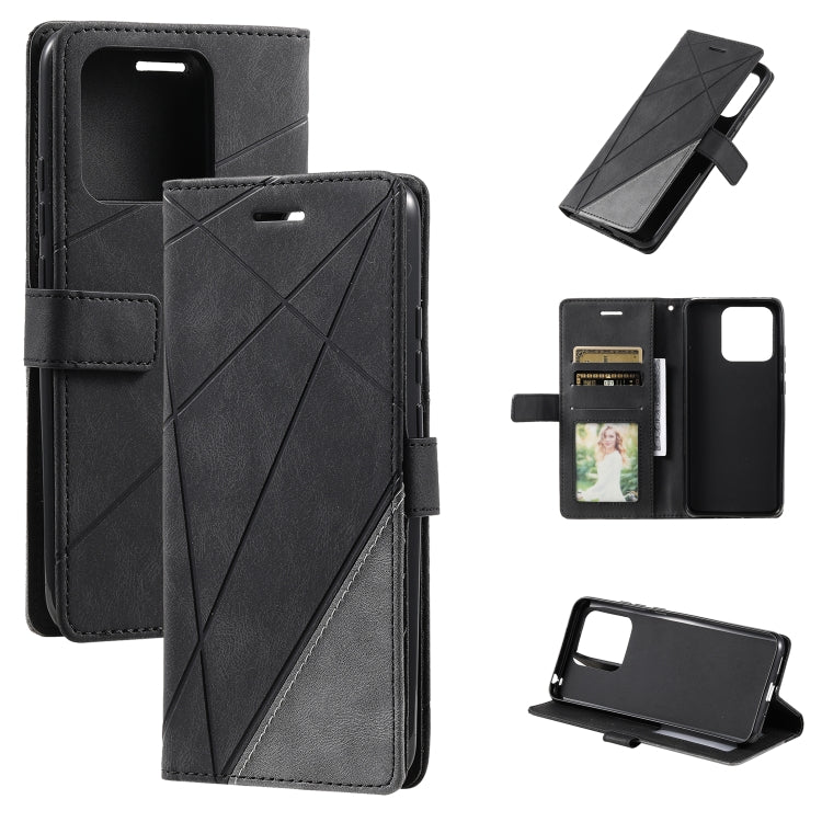 For Xiaomi Redmi 10A Skin Feel Splicing Leather Phone Case