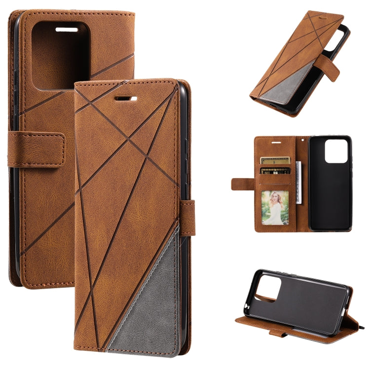 For Xiaomi Redmi 10A Skin Feel Splicing Leather Phone Case