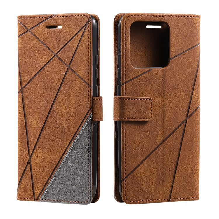 For Xiaomi Redmi 10A Skin Feel Splicing Leather Phone Case