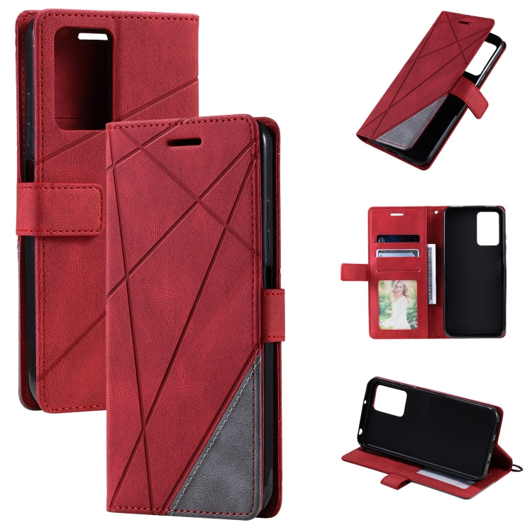 For Xiaomi Redmi 10 Prime+ 5G Skin Feel Splicing Leather Phone Case