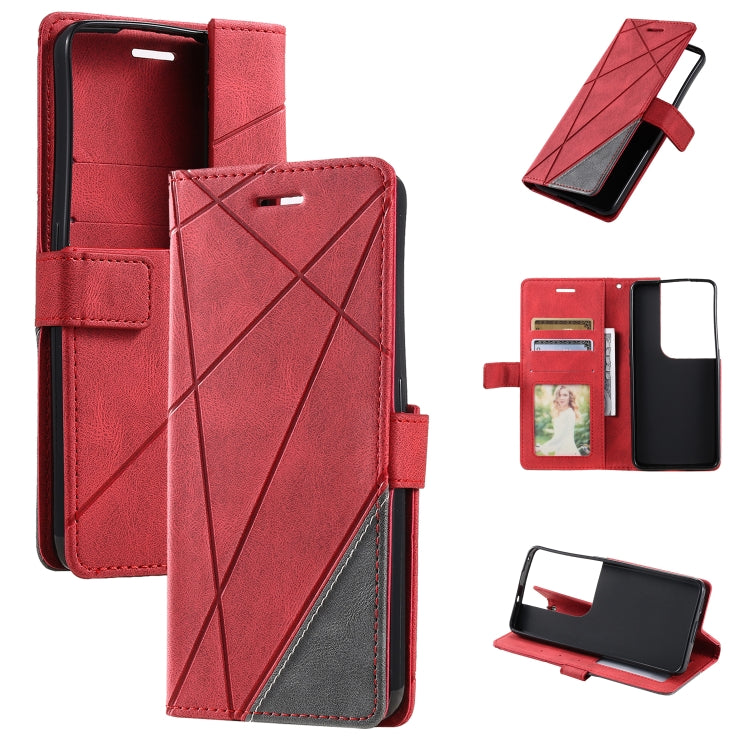 For OPPO Reno8 Skin Feel Splicing Leather Phone Case